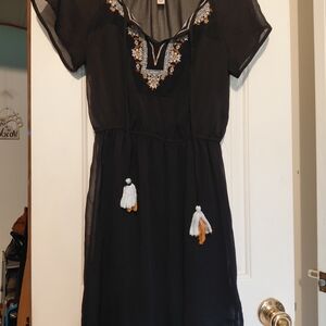 Knox Rose Black Dress with Embroidered Details